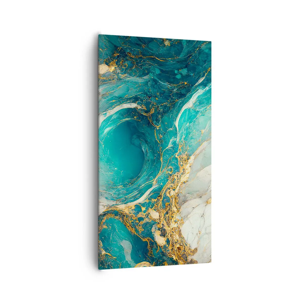 Tablou pe pânză - Compoziție cu vene aurii - 65x120 cm