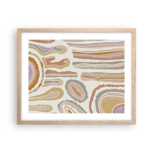 Poster în ramă de stejar deschis - Secțiuni colorate - 50x40 cm
