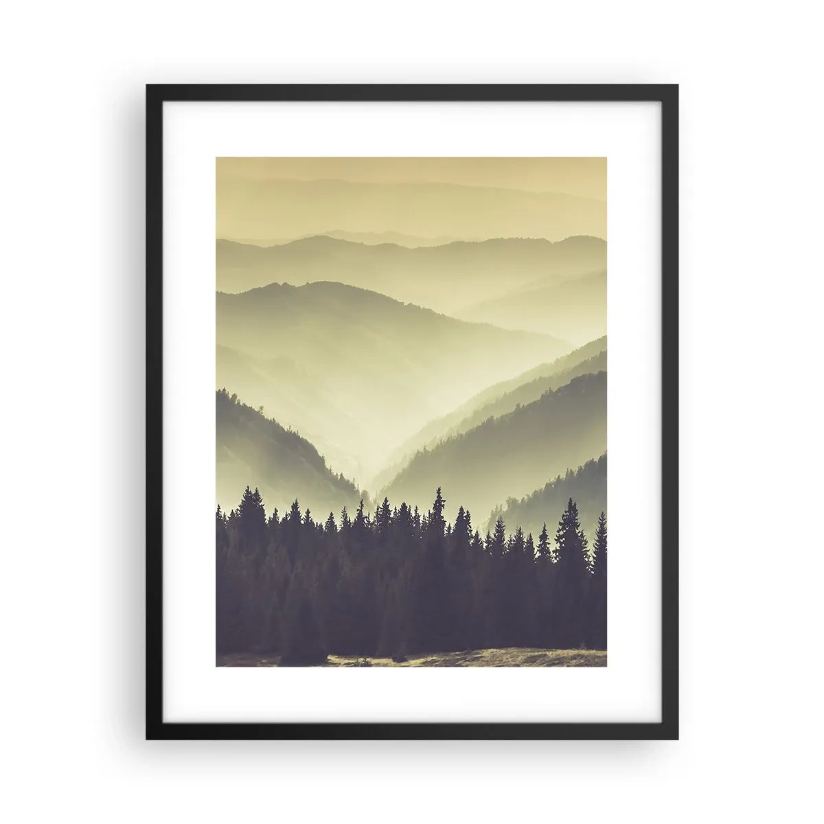 Poster în ramă neagră - Dincolo de munți... - 40x50 cm