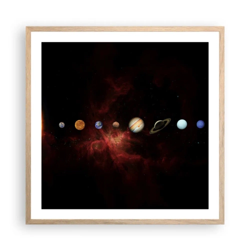 Poster în ramă de stejar deschis - Cartierul nostru - 60x60 cm