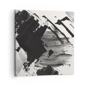 Tablou pe pânză - Abstracție - expresie de negru - 50x50 cm