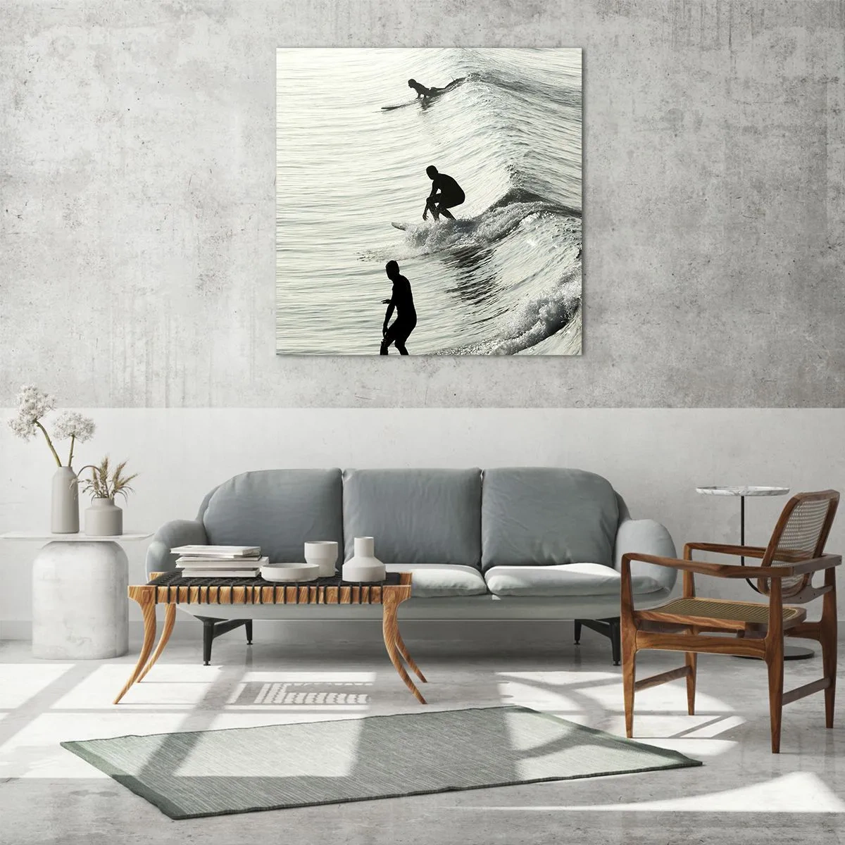 Tablou pe sticlă - Pentru a întâmpina valul - 30x30 cm
