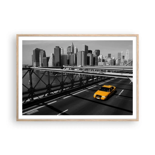 Poster în ramă de stejar deschis - Culorile marelui oraș - 100x70 cm