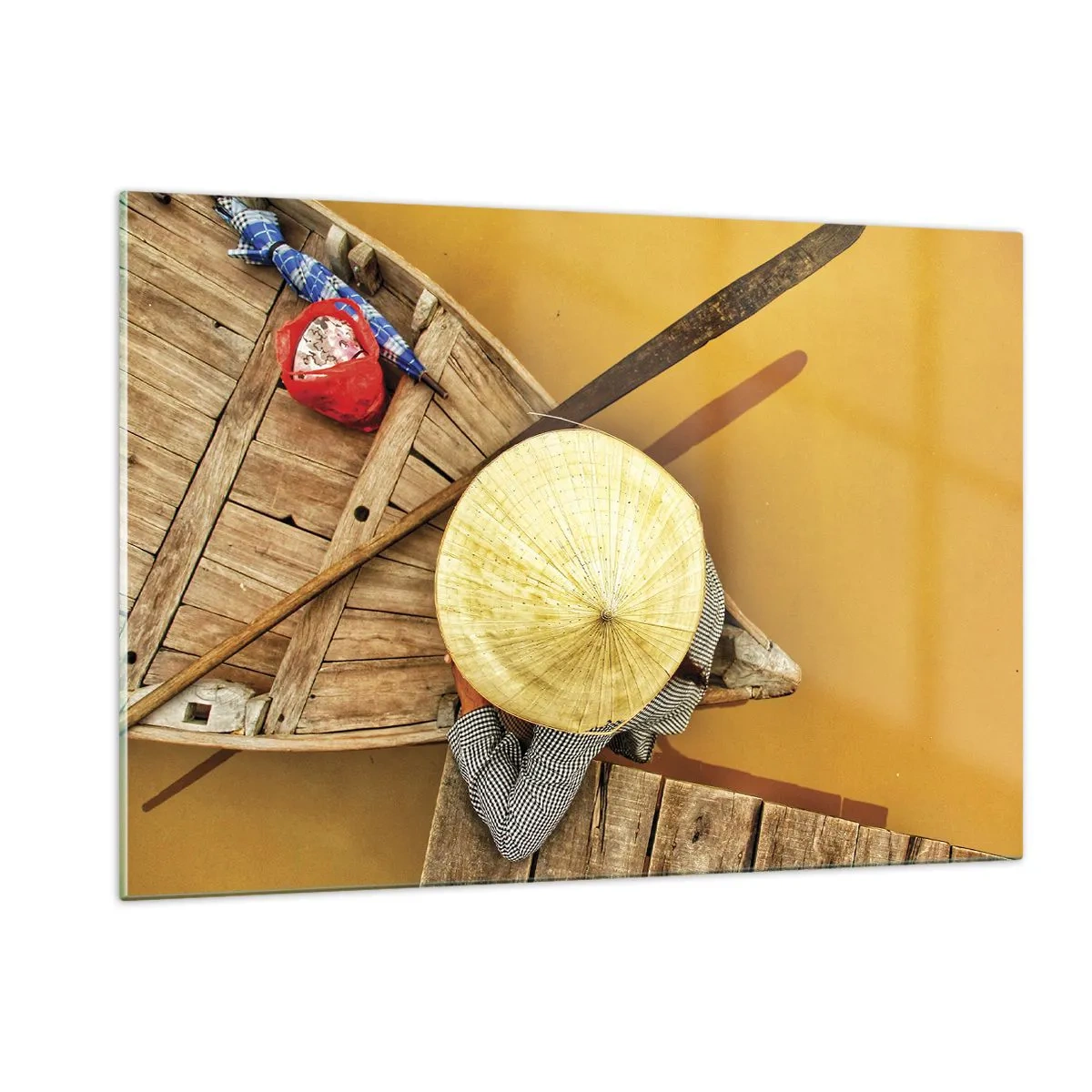 Tablou pe sticlă - Viața pe râul galben - 120x80 cm