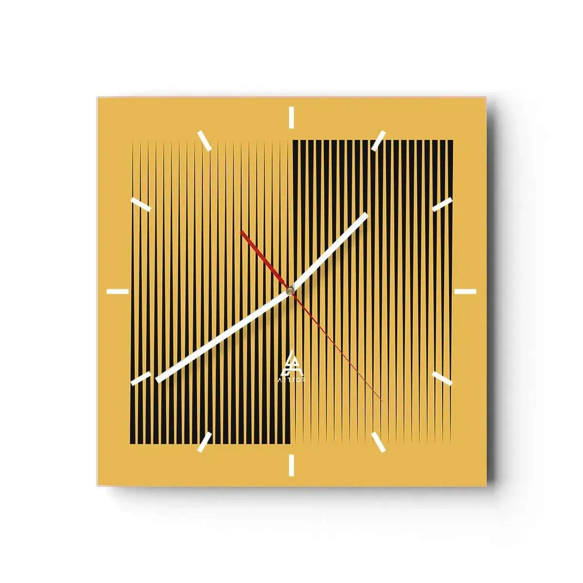 Ceas de perete - Ceas pe sticlă - Pătratul contrariilor - 30x30 cm