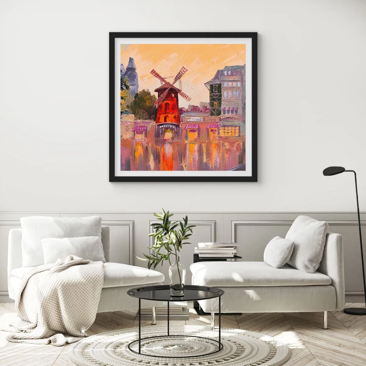 Poster în ramă neagră - Icoane pariziene - Moulin Rouge - 30x30 cm