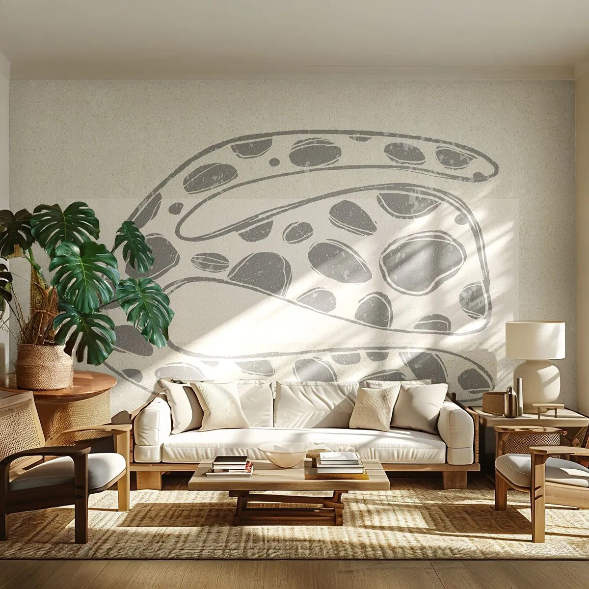 Tapet Standard Eco - O creatură bizară - Boho, Minimalism, Luminos - 400x280 cm