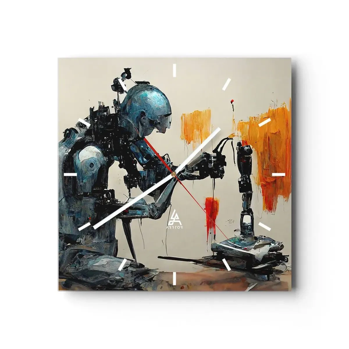 Ceas de perete - Ceas pe sticlă - Vine ziua de mâine..... - 40x40 cm