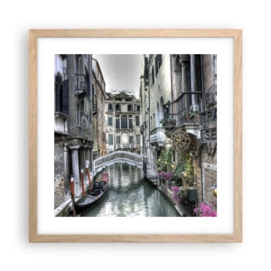 Poster în ramă de stejar deschis - Timp de secole în reverie tăcută - 40x40 cm