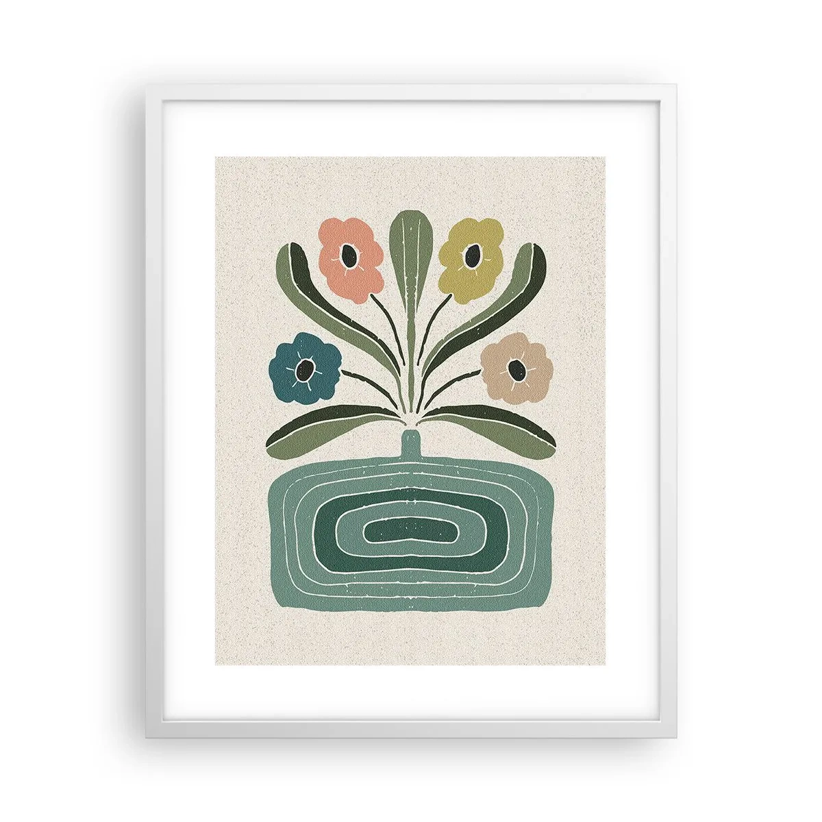 Poster în ramă albă - Buchet simetric - 40x50 cm