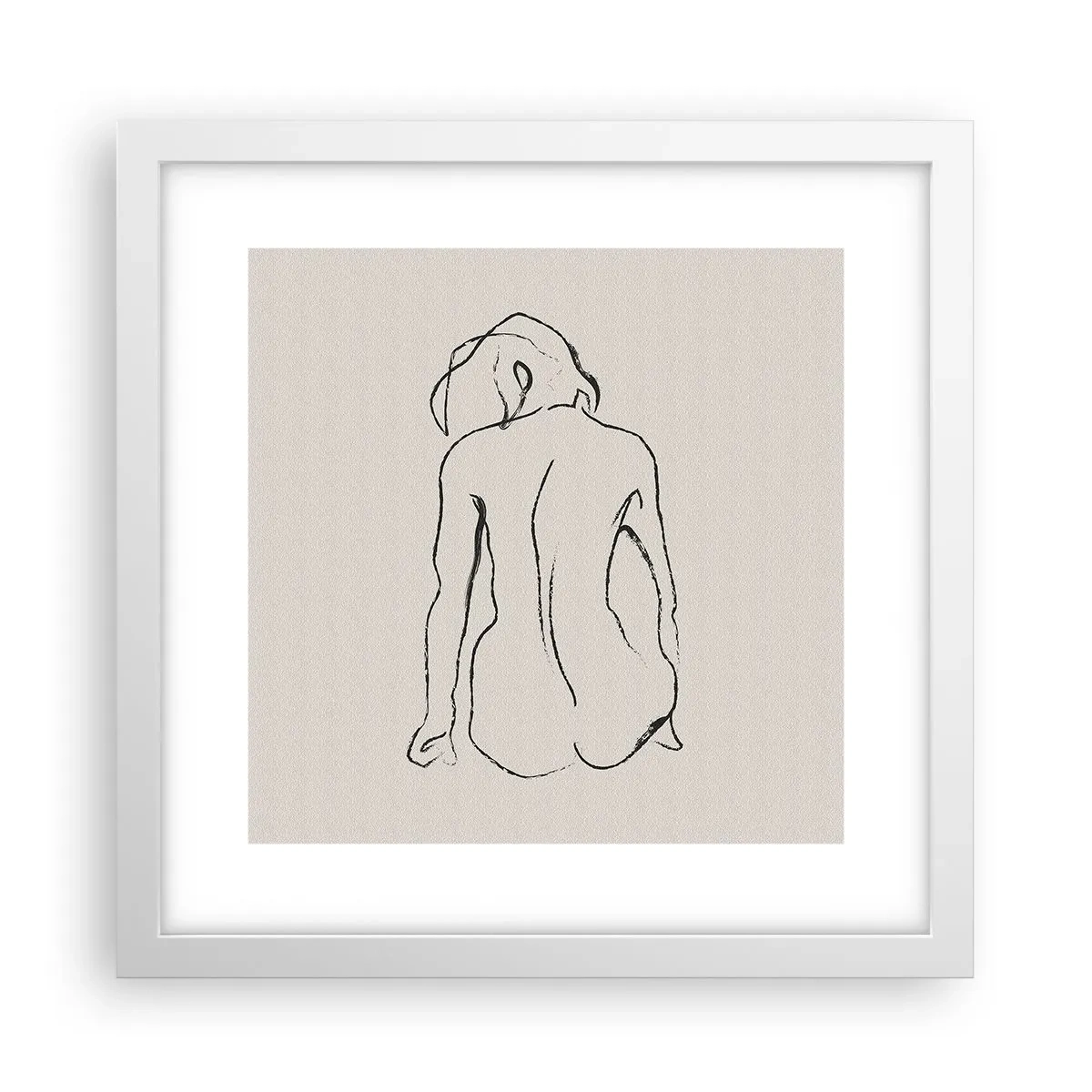 Poster în ramă albă - Nud de fată - 30x30 cm