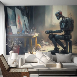 Tapet Premium Sand - Actul de creație - Bucată, Pictura, Robot - 100x70 cm