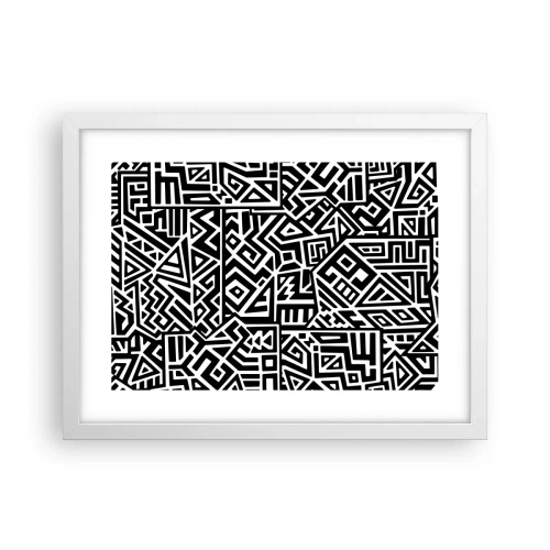 Poster în ramă albă - Compoziție precolumbiană - 40x30 cm