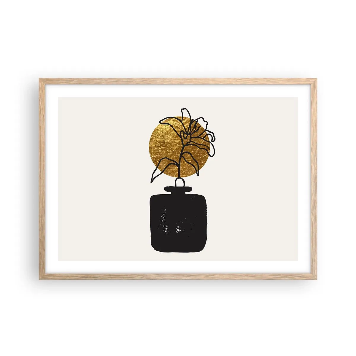 Poster în ramă de stejar deschis - Cât cântărește aurul? - 70x50 cm