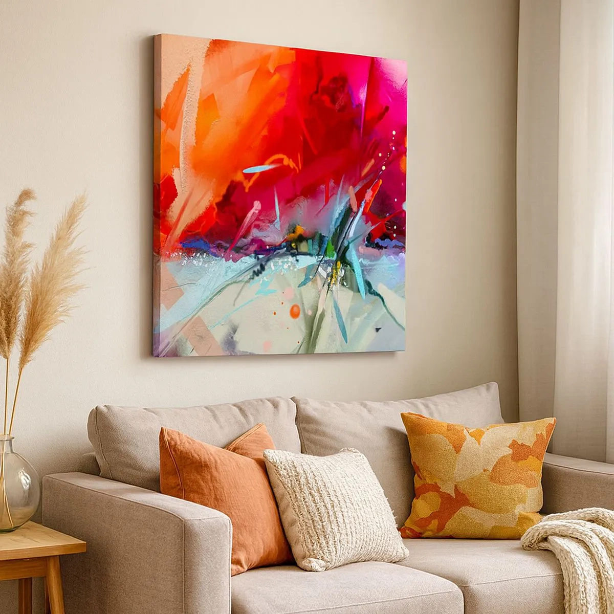 Tablou pe pânză - O explozie de lumini și culori - 30x30 cm