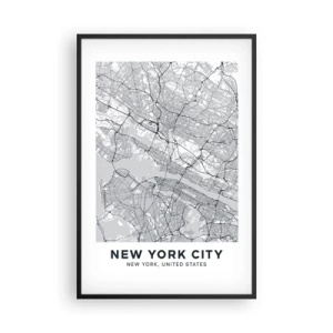 Poster în ramă neagră - Anatomia unei metropole - 61x91 cm