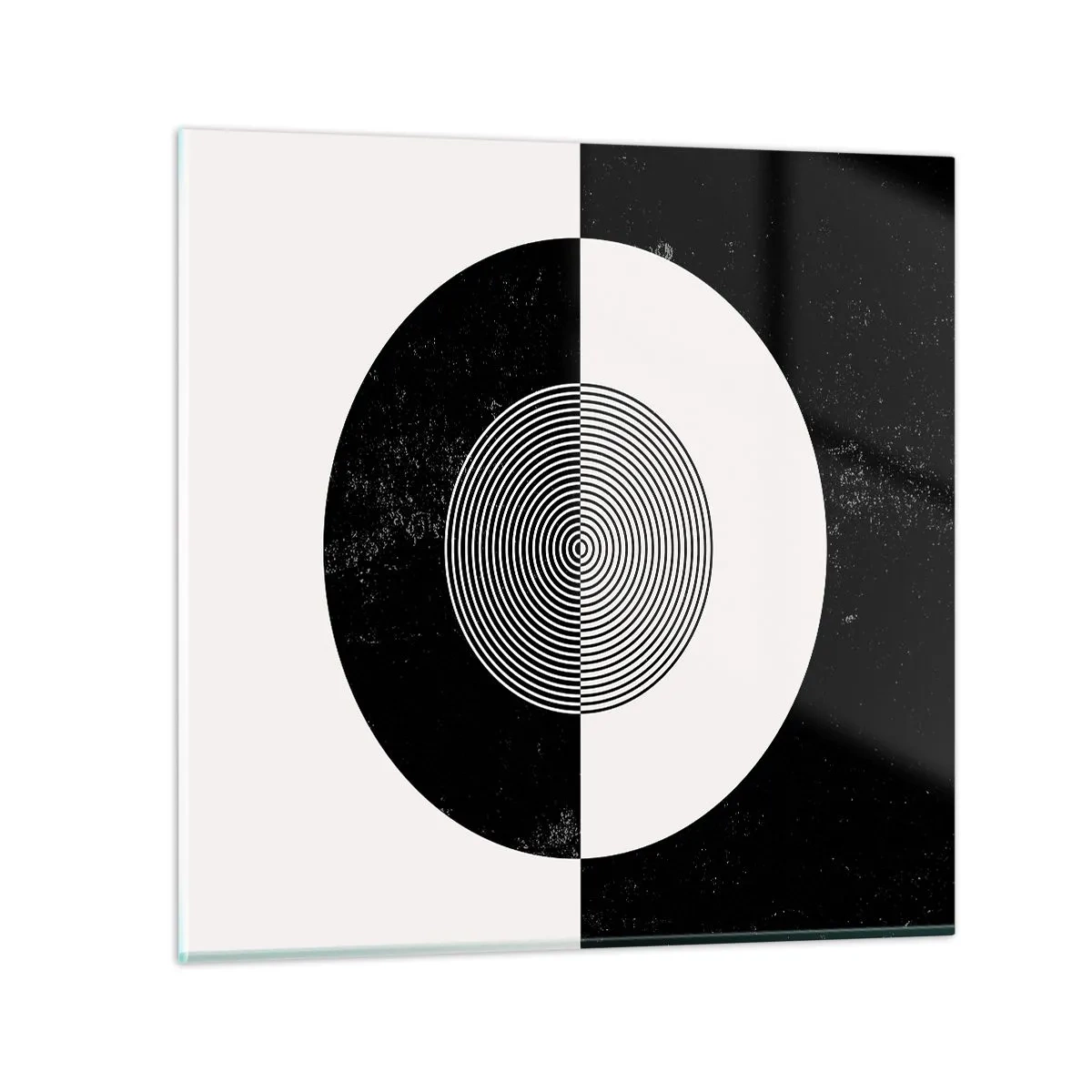 Tablou pe sticlă - Armonie în alb și negru - 50x50 cm