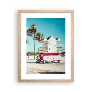 Poster în ramă de stejar deschis - O zi frumoasă te așteaptă - 30x40 cm