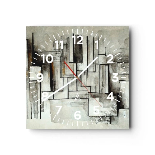 Ceas de perete - Ceas pe sticlă - Puterea simplității - 40x40 cm