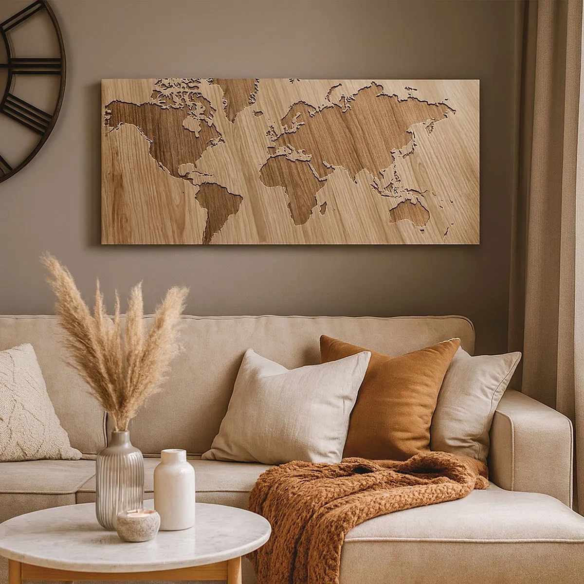 Tablou pe pânză - Lumea servită pe masă - 100x40 cm