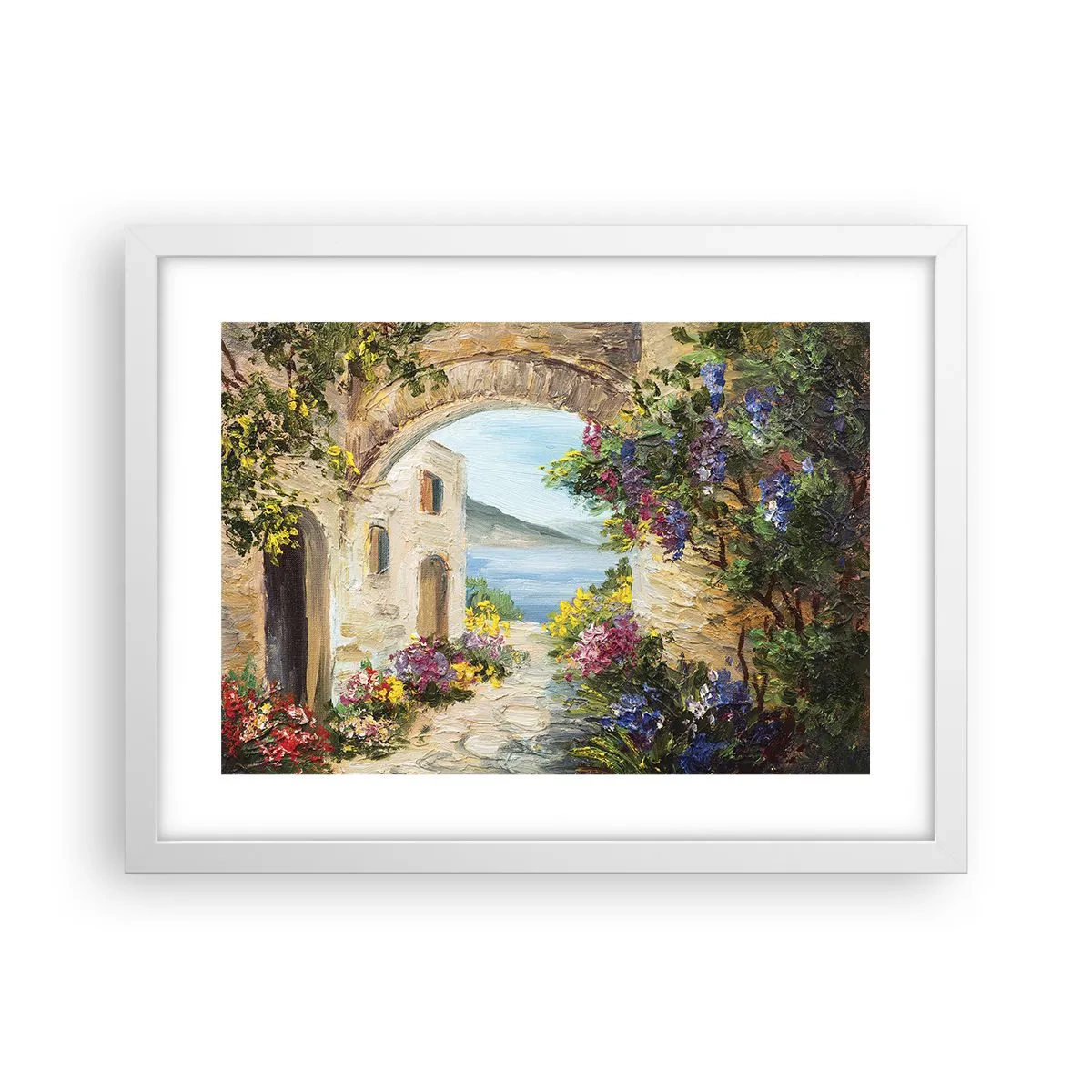 Poster în ramă albă - Farmecul peisajului de coastă - 40x30 cm