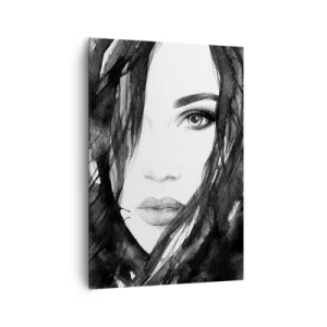 Tablou pe pânză - Studiu unei dame în alb și negru - 70x100 cm