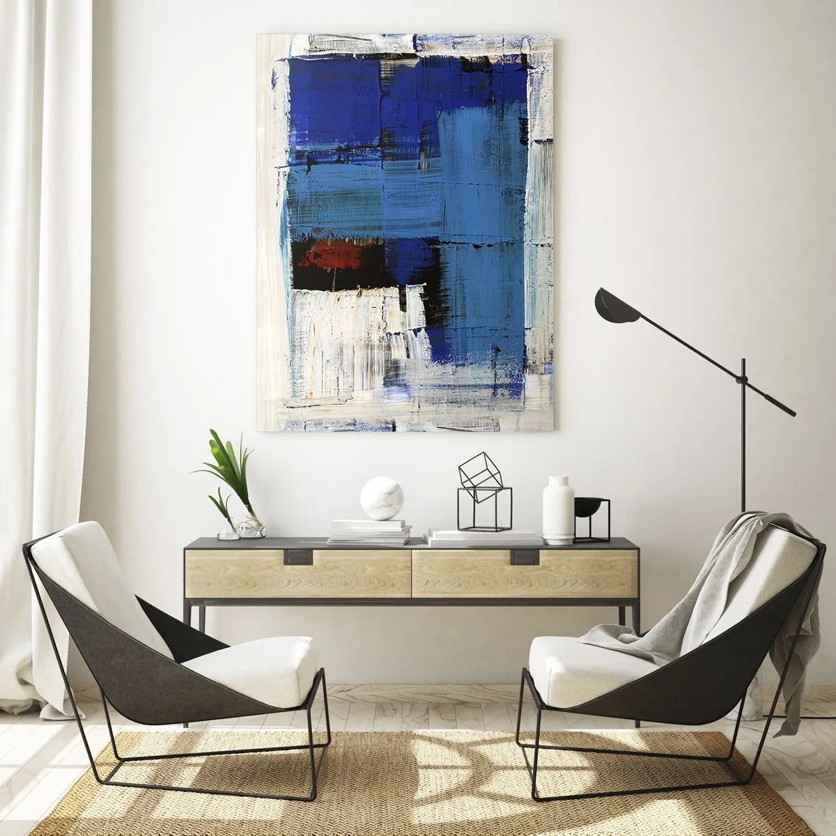 Tablou pe sticlă - Secretul albastru - 50x70 cm