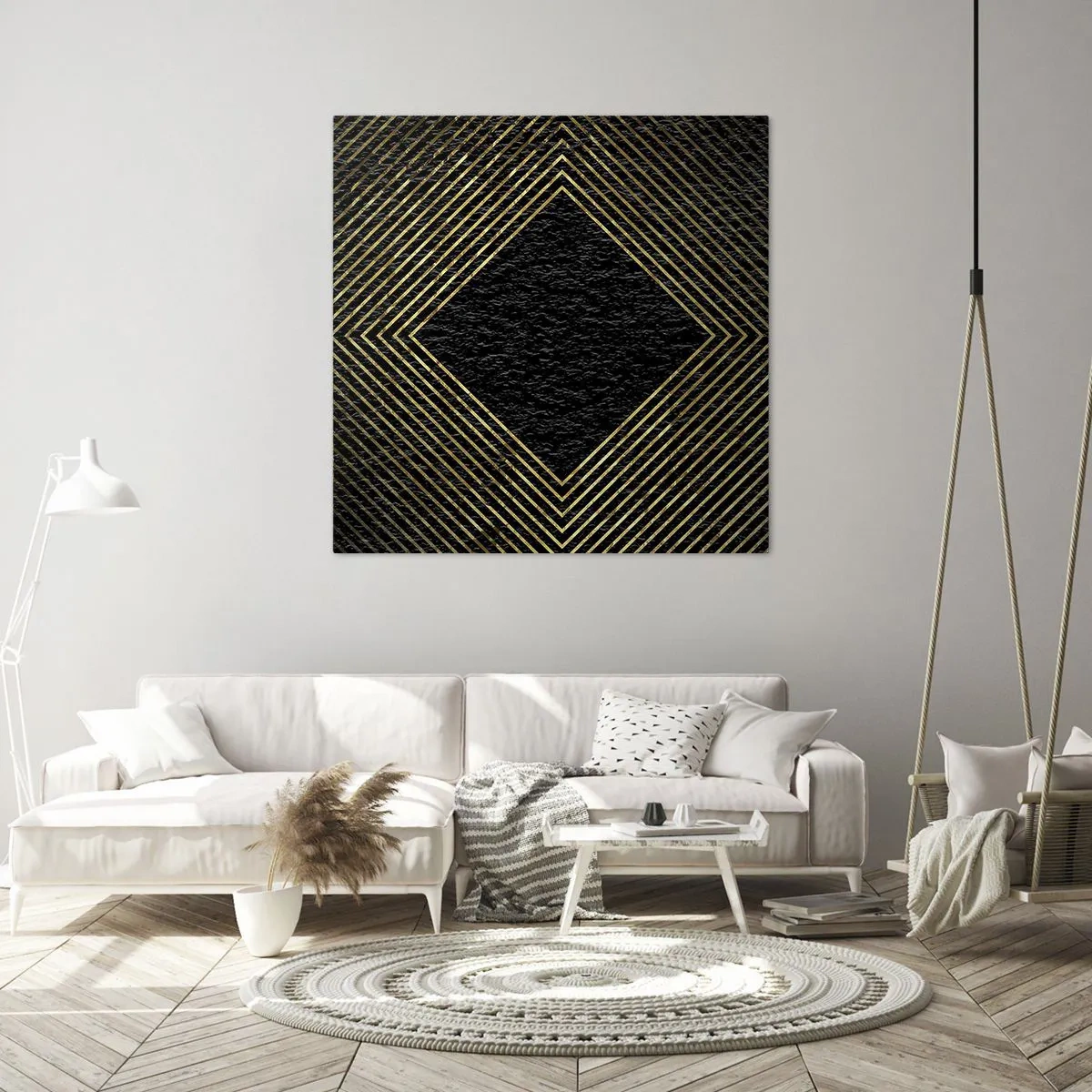 Tablou pe pânză - Geometrie în stil glamour - 30x30 cm