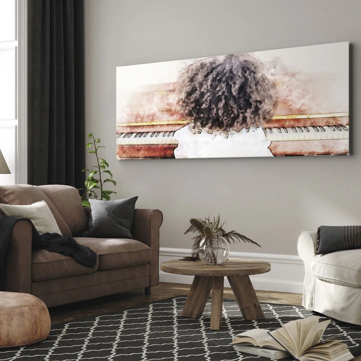 Tablou pe pânză - Într-o lume a muzicii - 140x50 cm