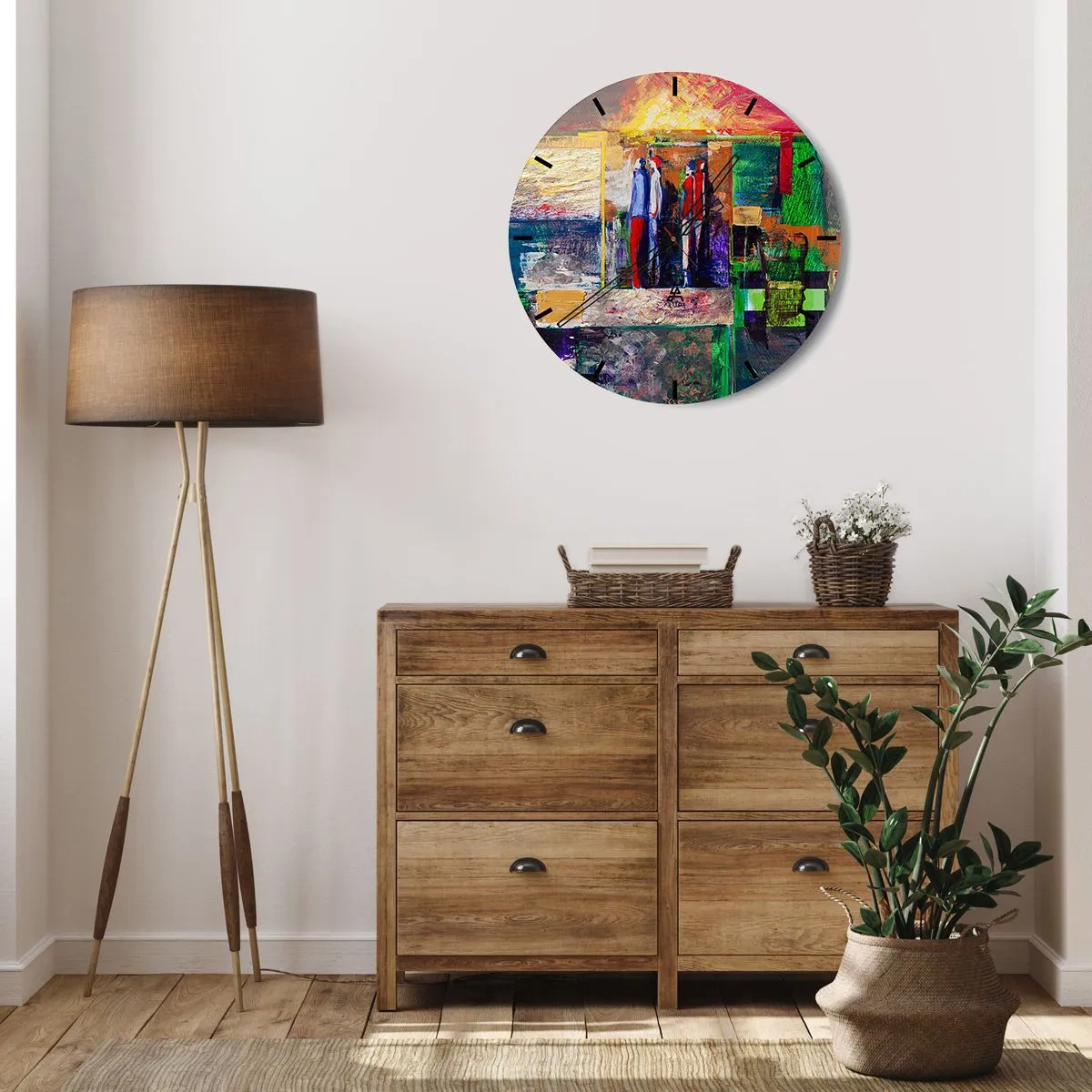 Ceas de perete - Ceas pe sticlă - Relații și emoții - 40x40 cm