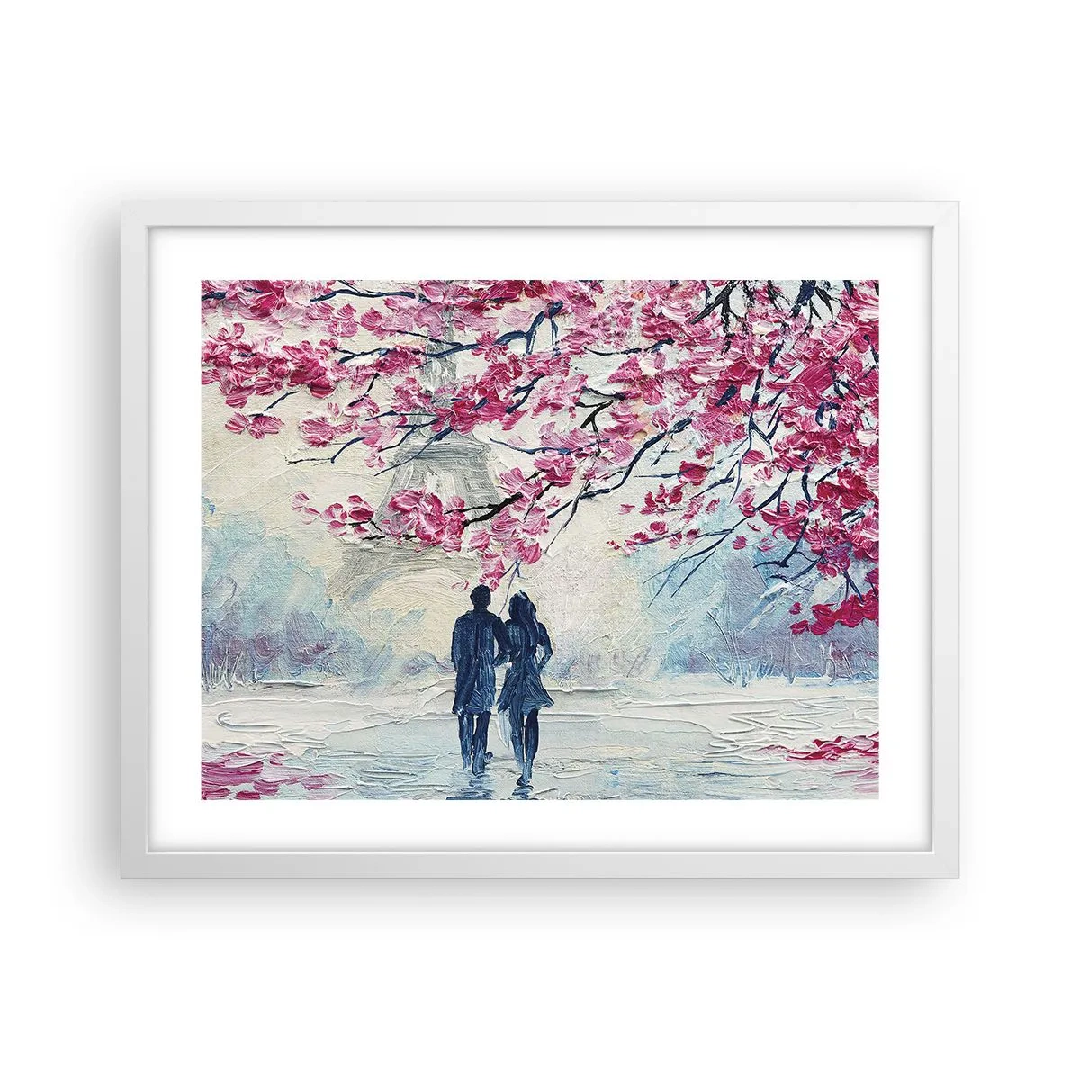 Poster în ramă albă - Plimbare romantică - 50x40 cm