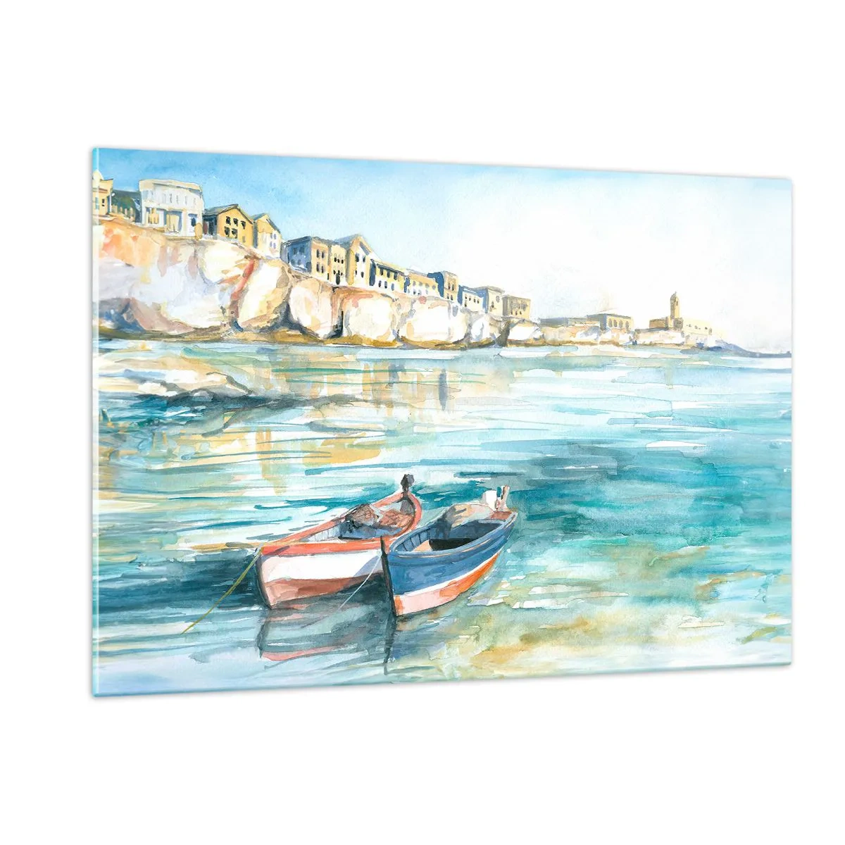 Tablou pe sticlă - Peisaj în azur - 120x80 cm