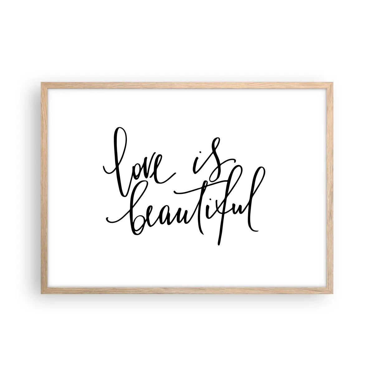 Poster în ramă de stejar deschis - Citiți și repetați - 70x50 cm