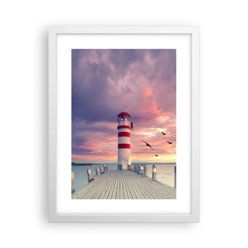 Poster în ramă albă - Să ne întoarcem în port - 30x40 cm