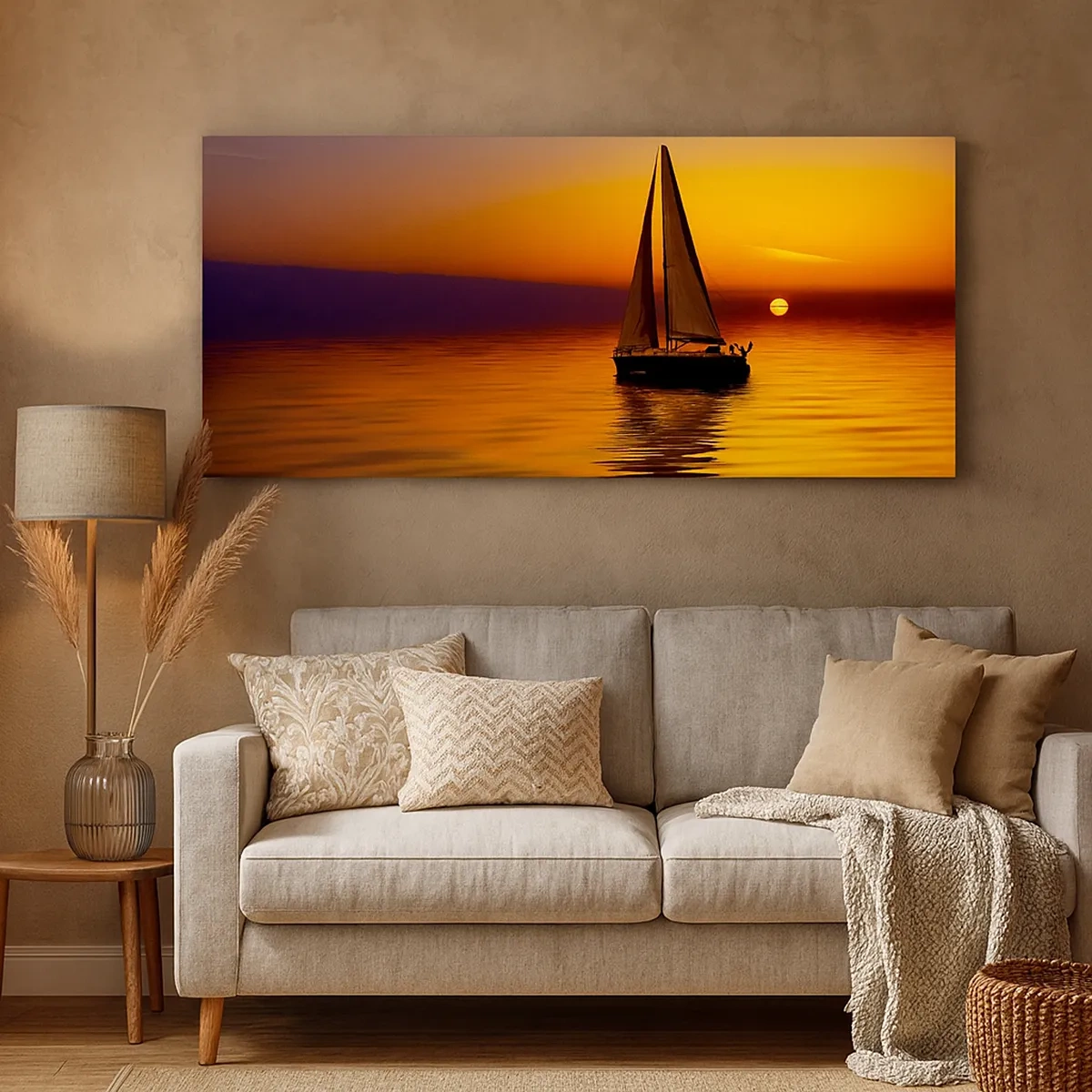 Tablou pe pânză - Ce liniște e aici la amurg... - 30x30 cm