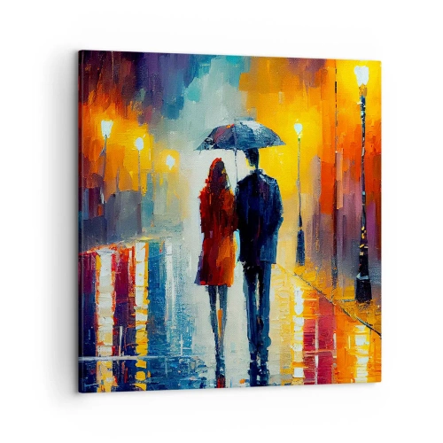Tablou pe pânză - Împreună - o noapte plină de culoare - 50x50 cm