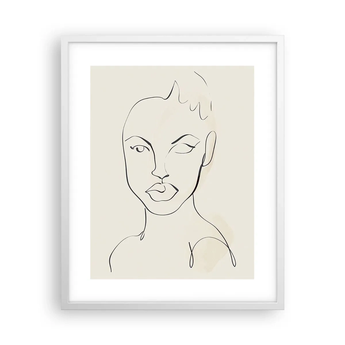 Poster în ramă albă - Schiță de senzualitate - 40x50 cm