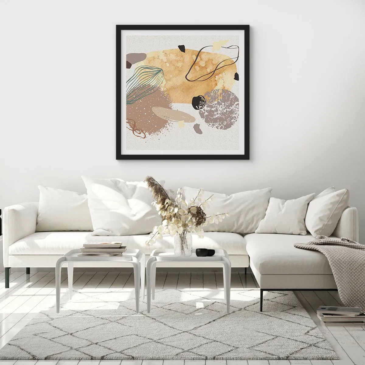 Poster în ramă neagră - Fluiditatea aplicată - 40x40 cm