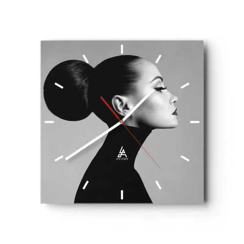 Ceas de perete - Ceas pe sticlă - Nefertiti contemporană - 40x40 cm