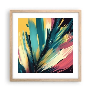 Poster în ramă de stejar deschis - Compoziția - o explozie de bucurie - 40x40 cm