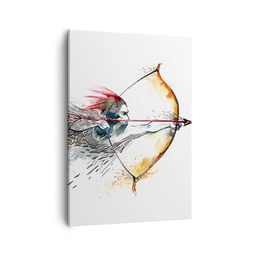 Tablou pe pânză - Războinic mitic cu un arc de foc - 50x70 cm