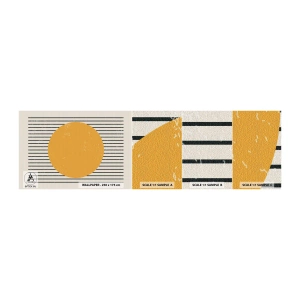 Mostră tapet autocolant Deluxe Sticker - Puterea simplității - Soare, roată, Linii - 100x30 cm