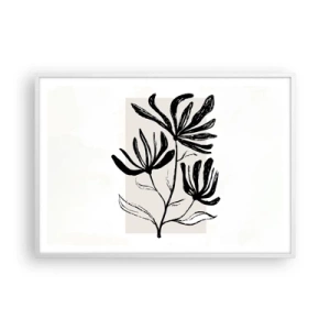 Poster în ramă albă - Schiță pentru ierbar - 100x70 cm