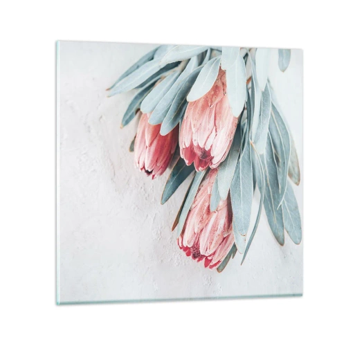 Tablou pe sticlă - Rușinate de propria lor frumusețe - 50x50 cm