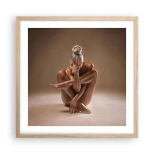 Poster în ramă de stejar deschis - Unitatea trupului și a spiritului - 50x50 cm