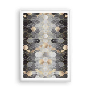 Poster în ramă albă - Compoziție diamantată - 70x100 cm