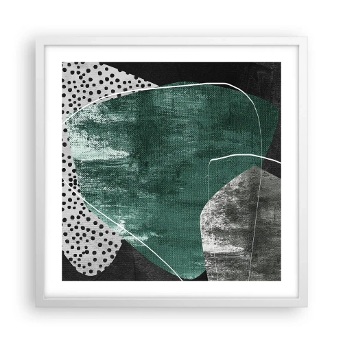 Poster în ramă albă - Abstracție colorată cu fulgi de aur - 50x50 cm