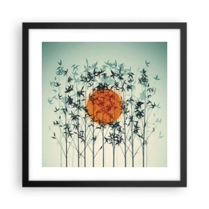 Poster în ramă neagră - Soarele japonez - 40x40 cm