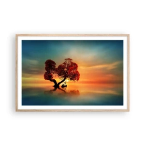 Poster în ramă de stejar deschis - Lume îndepărtată și tăcută - 91x61 cm