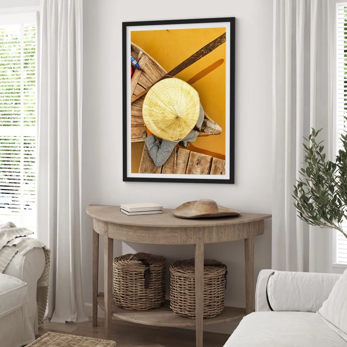 Poster în ramă neagră - Viața pe râul galben - 61x91 cm